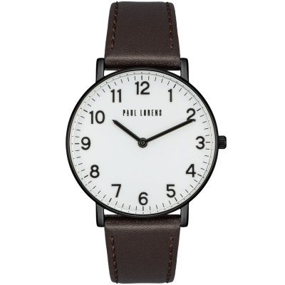 Zegarek Męski Paul Lorens PL11989A5-3B1-2 na pasku skórzanym w kolorze Czarny/Brązowy o szerokości 20/18mm