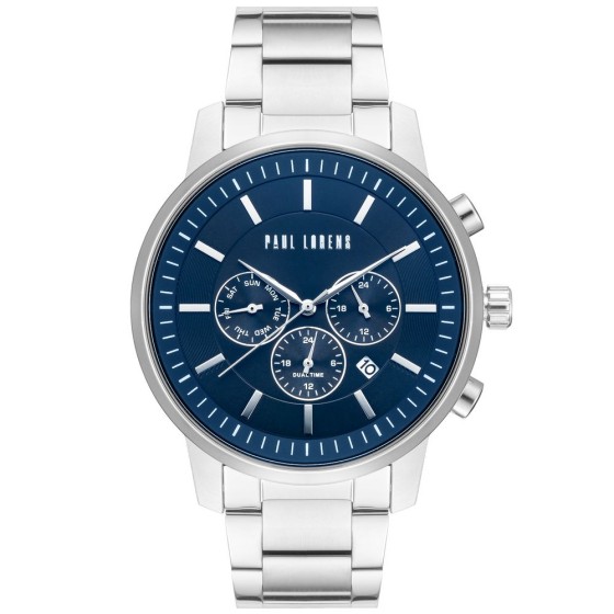 Zegarek Męski Paul Lorens PL6647B-6C1 na bransolecie stalowej w kolorze Srebrny/Srebrny o szerokości 22/20mm