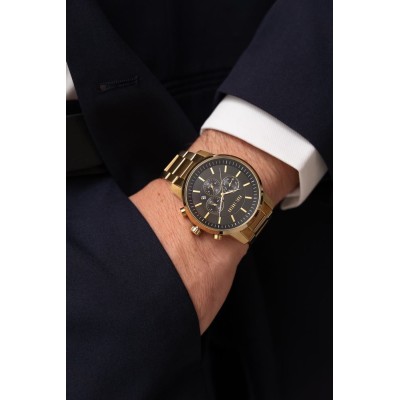 Zegarek Męski Paul Lorens PL6647B-1D1 na bransolecie stalowej w kolorze Złoty/Złoty o szerokości 22/20mm