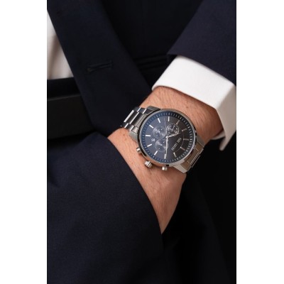 Zegarek Męski Paul Lorens PL6647B-6C1 na bransolecie stalowej w kolorze Srebrny/Srebrny o szerokości 22/20mm