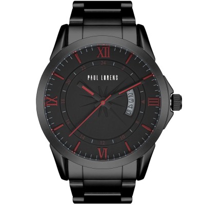Zegarek Męski Paul Lorens PL3844B3-1A5-2 na bransolecie stalowej w kolorze Czarny/Czarny o szerokości 24/22mm