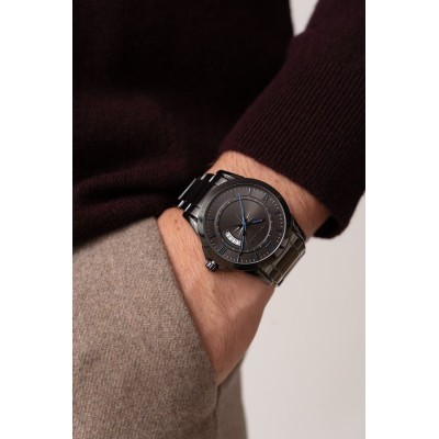 Zegarek Męski Paul Lorens PL3844B3-1A6 na bransolecie stalowej w kolorze Czarny/Czarny o szerokości 24/22mm