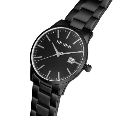 Zegarek Męski Paul Lorens PL14573B-1A5 na bransolecie stalowej w kolorze Czarny/Czarny o szerokości 22/20mm