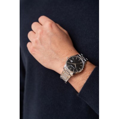 Zegarek Męski Paul Lorens PL14573B-1A5 na bransolecie stalowej w kolorze Czarny/Czarny o szerokości 22/20mm