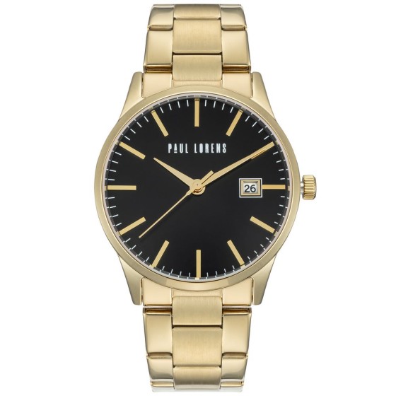Zegarek Męski Paul Lorens PL14573B-1D1 na bransolecie stalowej w kolorze Złoty/Złoty o szerokości 22/20mm