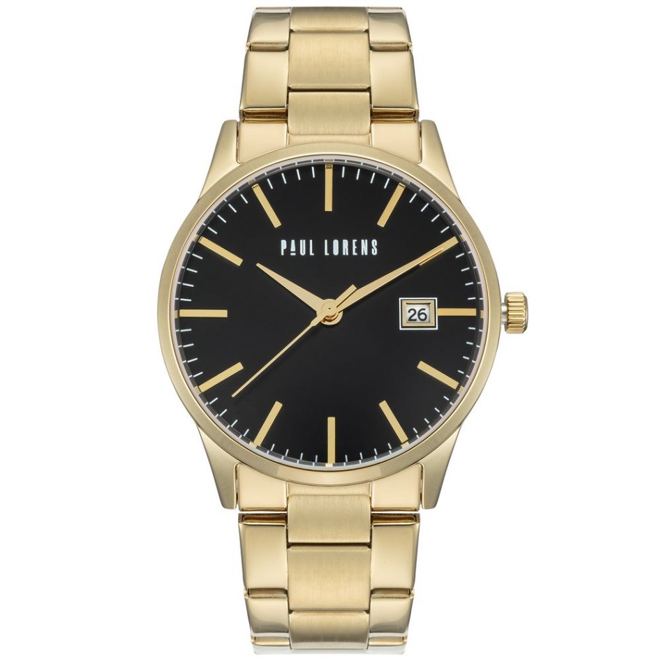 Zegarek Męski Paul Lorens PL14573B-1D1 na bransolecie stalowej w kolorze Złoty/Złoty o szerokości 22/20mm