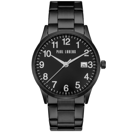 Zegarek Męski Paul Lorens PL14573B2-1A5 na bransolecie stalowej w kolorze Czarny/Czarny o szerokości 22/20mm
