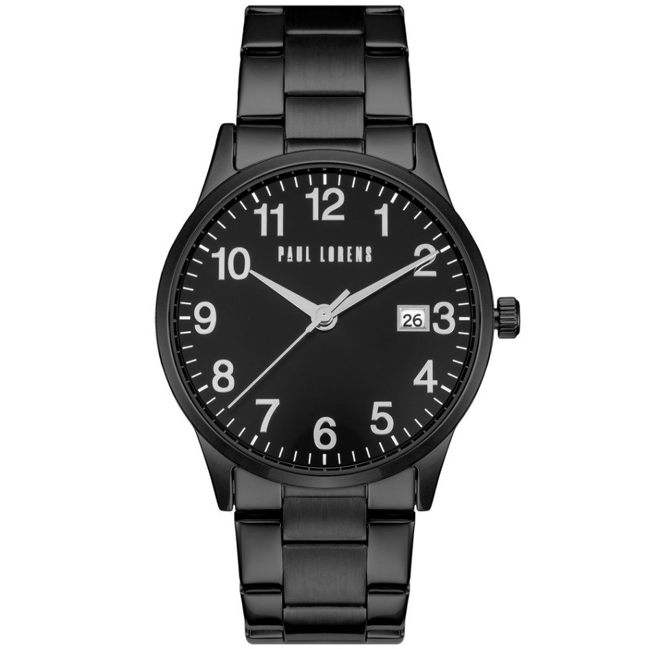 Zegarek Męski Paul Lorens PL14573B2-1A5 na bransolecie stalowej w kolorze Czarny/Czarny o szerokości 22/20mm