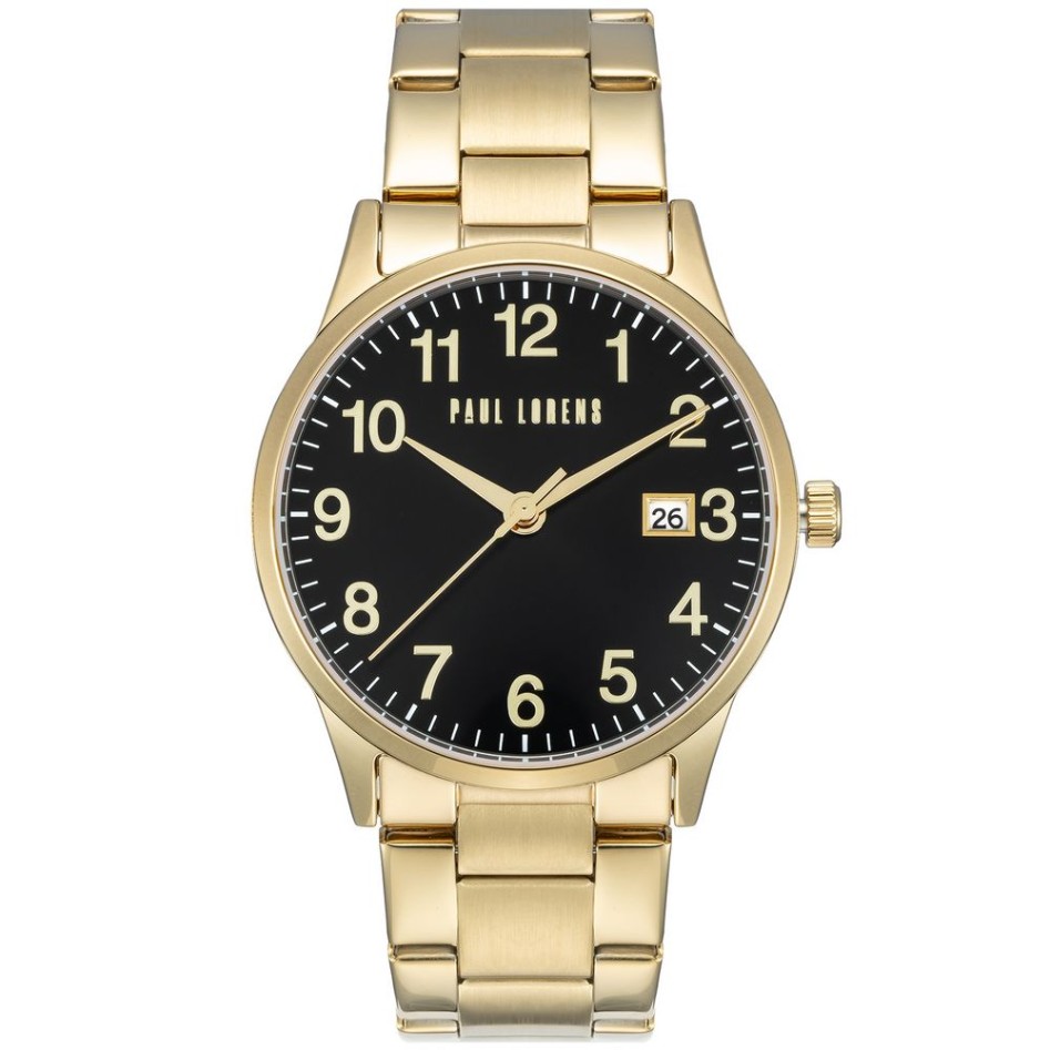 Zegarek Męski Paul Lorens PL14573B2-1D1 na bransolecie stalowej w kolorze Złoty/Złoty o szerokości 22/20mm