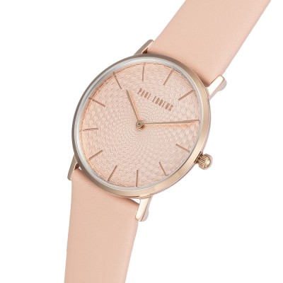 Zegarek Damski Paul Lorens PL8709A1-2B3 na pasku skórzanym w kolorze Różowe Złoto/Beżowy o szerokości 22/20mm