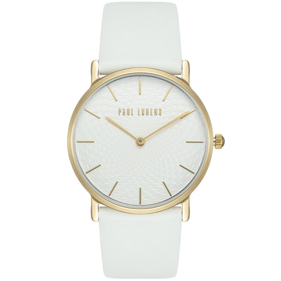 Zegarek Damski Paul Lorens PL8709A1-3C2 na pasku skórzanym w kolorze Złoty/Biały o szerokości 22/20mm