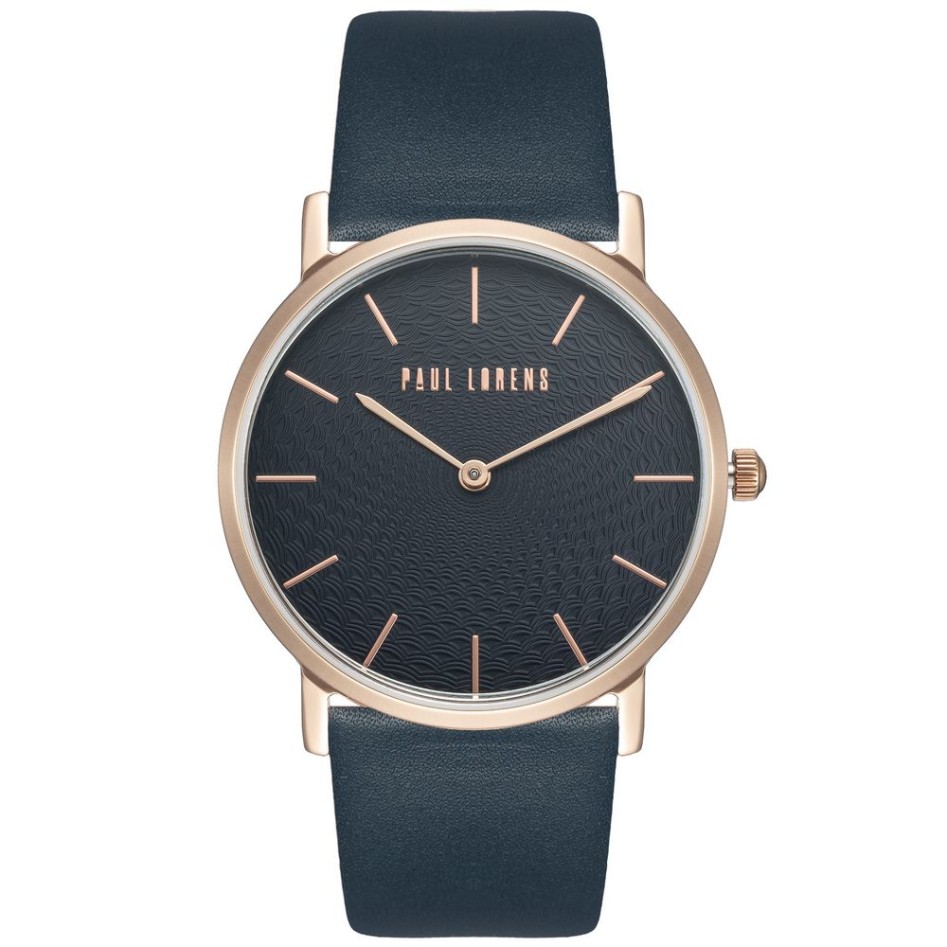 Zegarek Damski Paul Lorens PL8709A1-6F3-2 na pasku skórzanym w kolorze Różowe Złoto/Granatowy o szerokości 22/20mm