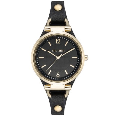 Zegarek Damski Paul Lorens PL3652A-1A2 na pasku skórzanym w kolorze Złoty/Czarny o szerokości 8/8mm