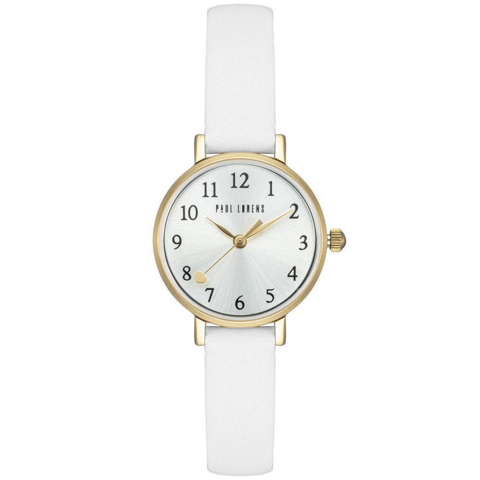 Zegarek Damski Paul Lorens PL14641A-3C2 na pasku skórzanym w kolorze Złoty/Biały o szerokości 12/10mm