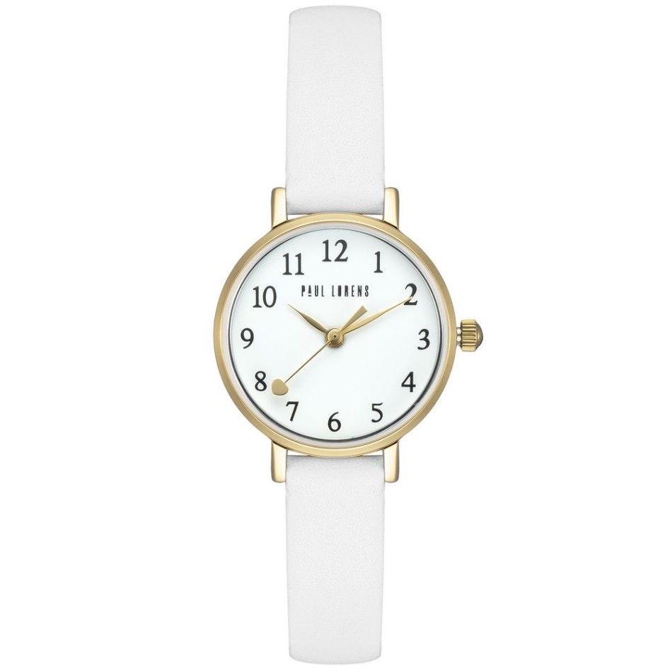 Zegarek Damski Paul Lorens PL14641A-3C2-2 na pasku skórzanym w kolorze Złoty/Biały o szerokości 12/10mm