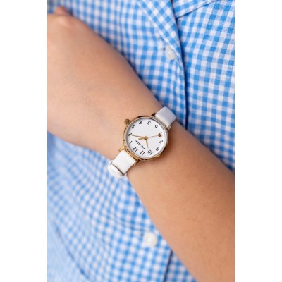 Zegarek Damski Paul Lorens PL14641A-3C2-2 na pasku skórzanym w kolorze Złoty/Biały o szerokości 12/10mm