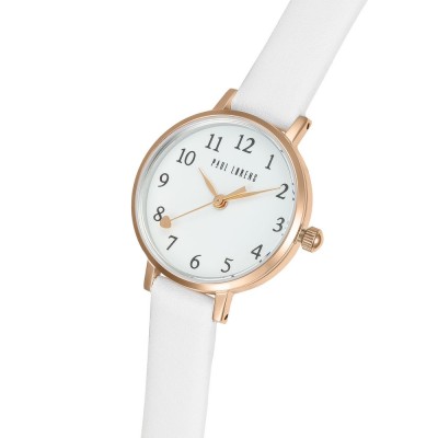 Zegarek Damski Paul Lorens PL14641A-3C2-3 na pasku skórzanym w kolorze Różowe Złoto/Biały o szerokości 12/10mm