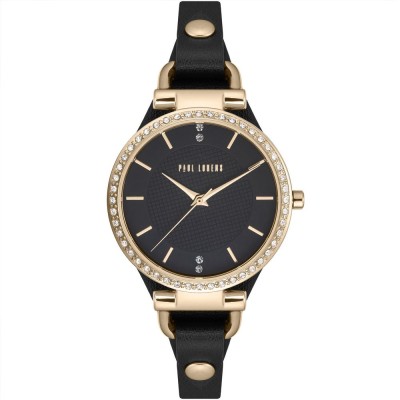 Zegarek Damski Paul Lorens PL13922A-1A2 na pasku skórzanym w kolorze Złoty/Czarny o szerokości 8/8mm