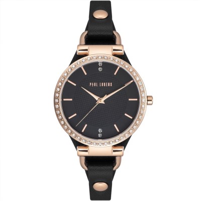 Zegarek Damski Paul Lorens PL13922A-1A3 na pasku skórzanym w kolorze Różowe Złoto/Czarny o szerokości 8/8mm