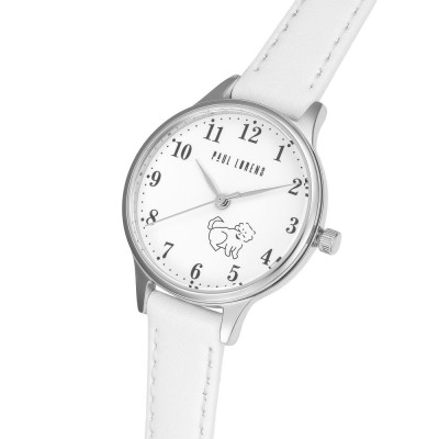 Zegarek Damski Paul Lorens PL12491A2-3C1 na pasku skórzanym w kolorze Srebrny/Biały o szerokości 12/10mm