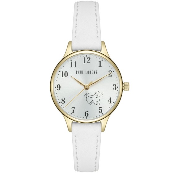 Zegarek Damski Paul Lorens PL12491A2-3C2 na pasku skórzanym w kolorze Złoty/Biały o szerokości 12/10mm