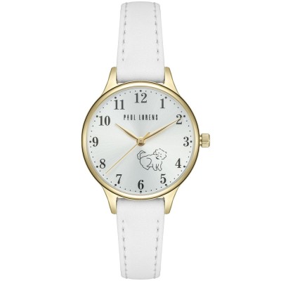 Zegarek Damski Paul Lorens PL12491A2-3C2 na pasku skórzanym w kolorze Złoty/Biały o szerokości 12/10mm