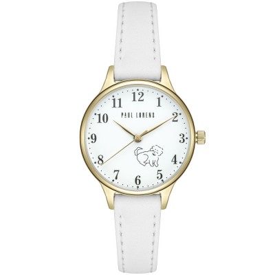 Zegarek Damski Paul Lorens PL12491A2-3C2-2 na pasku skórzanym w kolorze Złoty/Biały o szerokości 12/10mm