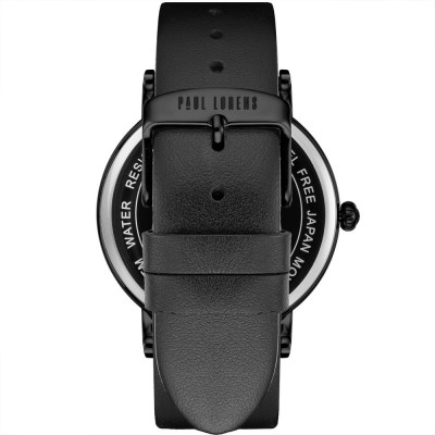 Zegarek Damski Paul Lorens PL12445A-1A1 na pasku skórzanym w kolorze Czarny/Czarny o szerokości 22/20mm