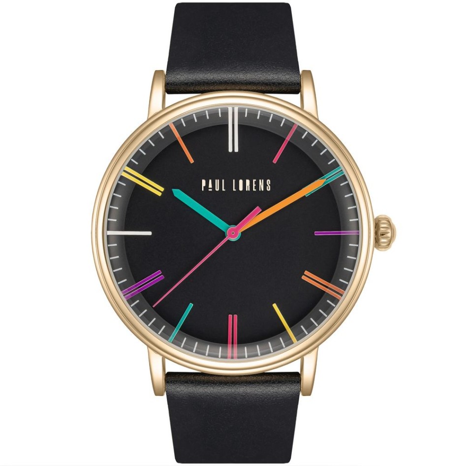Zegarek Damski Paul Lorens PL12445A-1A2 na pasku skórzanym w kolorze Złoty/Czarny o szerokości 22/20mm