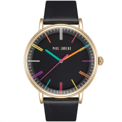 Zegarek Damski Paul Lorens PL12445A-1A2 na pasku skórzanym w kolorze Złoty/Czarny o szerokości 22/20mm