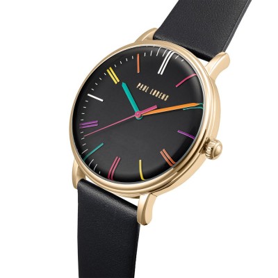 Zegarek Damski Paul Lorens PL12445A-1A2 na pasku skórzanym w kolorze Złoty/Czarny o szerokości 22/20mm