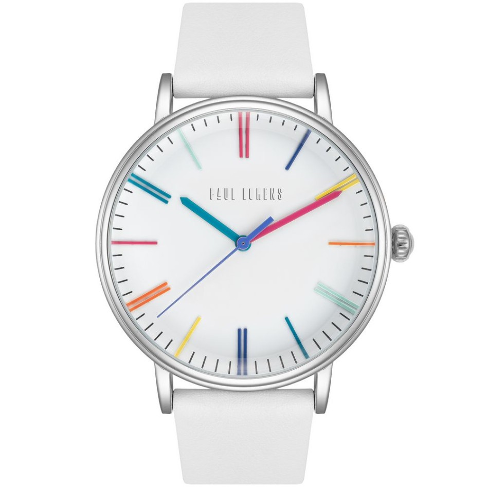 Zegarek Damski Paul Lorens PL12445A-3C1 na pasku skórzanym w kolorze Srebrny/Biały o szerokości 22/20mm