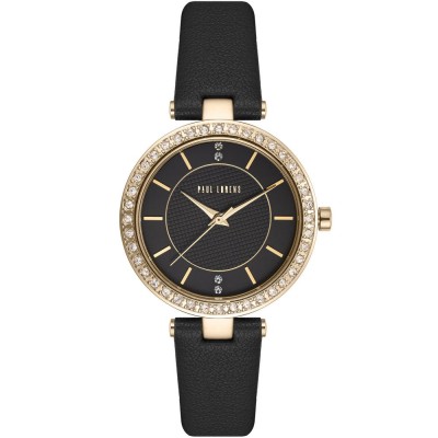 Zegarek Damski Paul Lorens PL10995A2-1A2 na pasku skórzanym w kolorze Złoty/Czarny o szerokości 14/12mm
