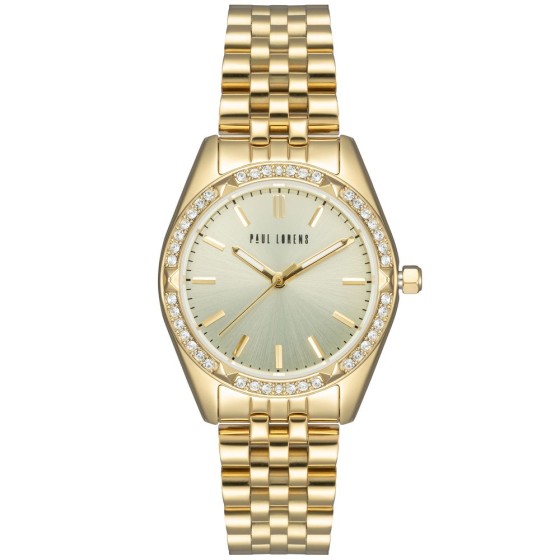Zegarek Damski Paul Lorens PL14427B-3D1 na bransolecie stalowej w kolorze Złoty/Złoty o szerokości 16/14mm