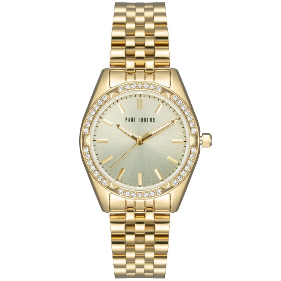 Zegarek Damski Paul Lorens PL14427B-3D1 na bransolecie stalowej w kolorze Złoty/Złoty o szerokości 16/14mm