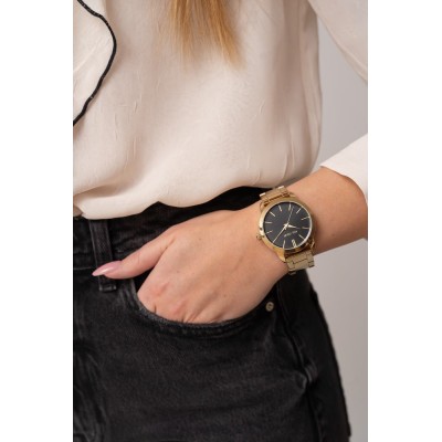 Zegarek Damski Paul Lorens PL10659B-1D1 na bransolecie stalowej w kolorze Złoty/Złoty o szerokości 18/18mm
