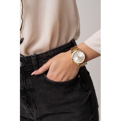Zegarek Damski Paul Lorens PL10659B-3D1 na bransolecie stalowej w kolorze Złoty/Złoty o szerokości 18/18mm