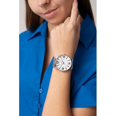 Zegarek Damski Paul Lorens PL1874B2-3C1 na bransolecie mesh w kolorze Srebrny/Srebrny o szerokości 24/22mm