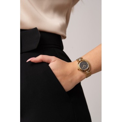 Zegarek Damski Paul Lorens PL13628B-1D1 na bransolecie mesh w kolorze Złoty/Złoty o szerokości 14/12mm