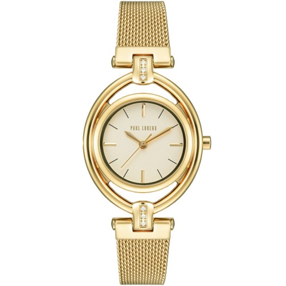 Zegarek Damski Paul Lorens PL13628B-4D1 na bransolecie mesh w kolorze Złoty/Złoty o szerokości 14/12mm