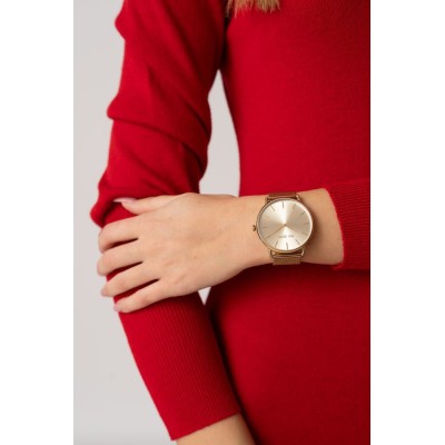 Zegarek Damski Paul Lorens PL13032B-4D1 na bransolecie mesh w kolorze Złoty/Złoty o szerokości 20/20mm