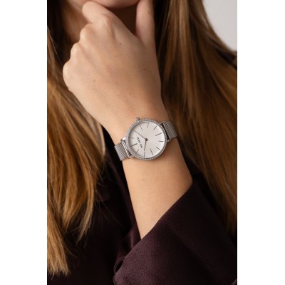 Zegarek Damski Paul Lorens PL12894B-3C1 na bransolecie mesh w kolorze Srebrny/Srebrny o szerokości 14/14mm