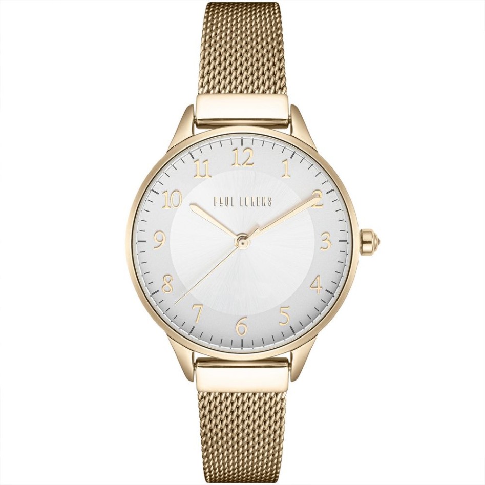 Zegarek Damski Paul Lorens PL12189B-3D1 na bransolecie mesh w kolorze Złoty/Złoty o szerokości 14/12mm