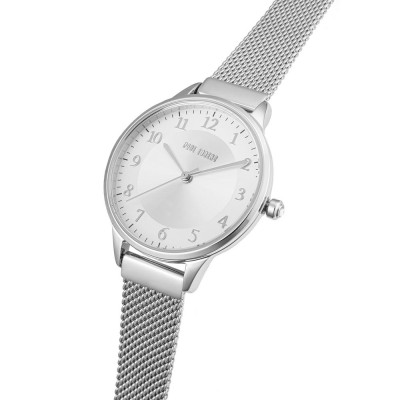 Zegarek Damski Paul Lorens PL12189B-3C1 na bransolecie mesh w kolorze Srebrny/Srebrny o szerokości 14/12mm