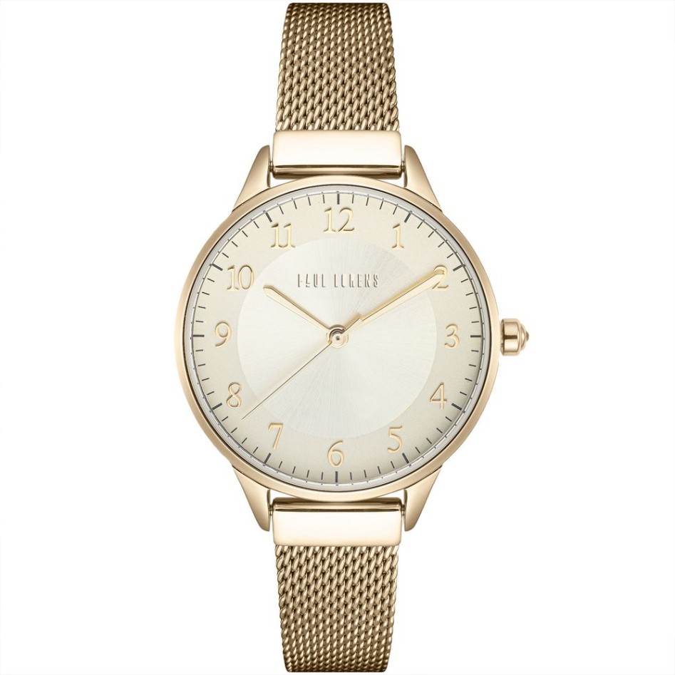 Zegarek Damski Paul Lorens PL12189B-4D1 na bransolecie mesh w kolorze Złoty/Złoty o szerokości 14/12mm