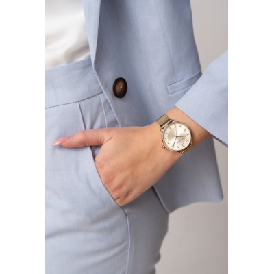 Zegarek Damski Paul Lorens PL12189B-4D1 na bransolecie mesh w kolorze Złoty/Złoty o szerokości 14/12mm