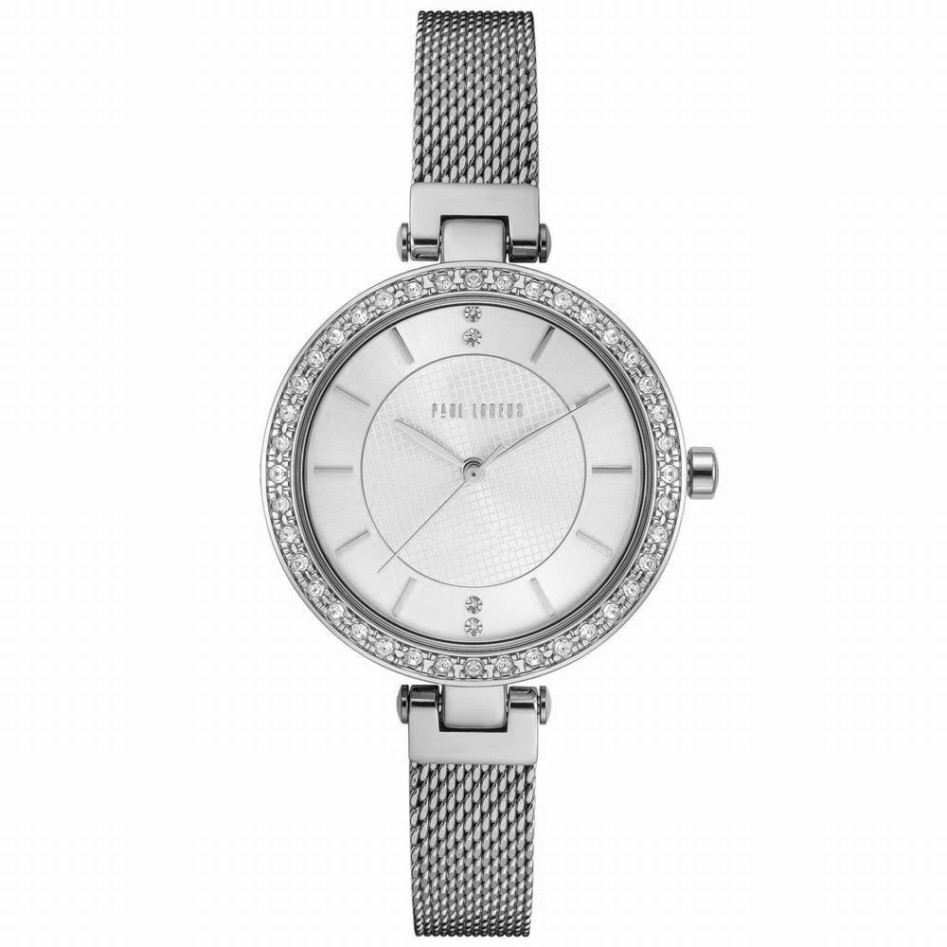 Zegarek Damski Paul Lorens PL10995B-3C1 na bransolecie mesh w kolorze Srebrny/Srebrny o szerokości 10/10mm