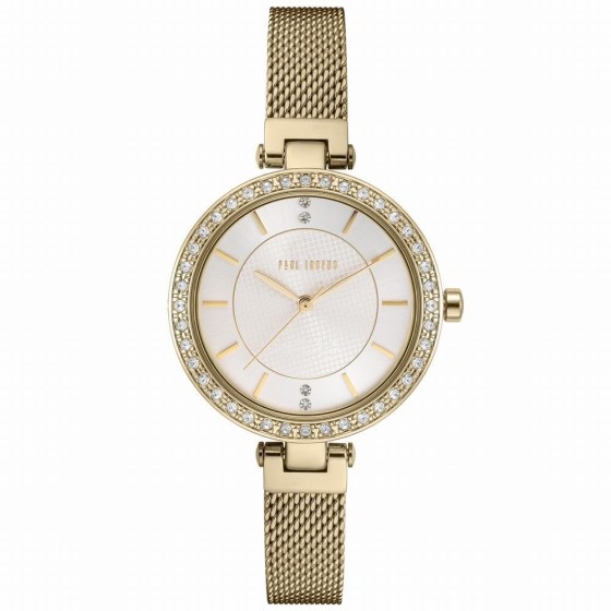 Zegarek Damski Paul Lorens PL10995B-3D1 na bransolecie mesh w kolorze Złoty/Złoty o szerokości 10/10mm