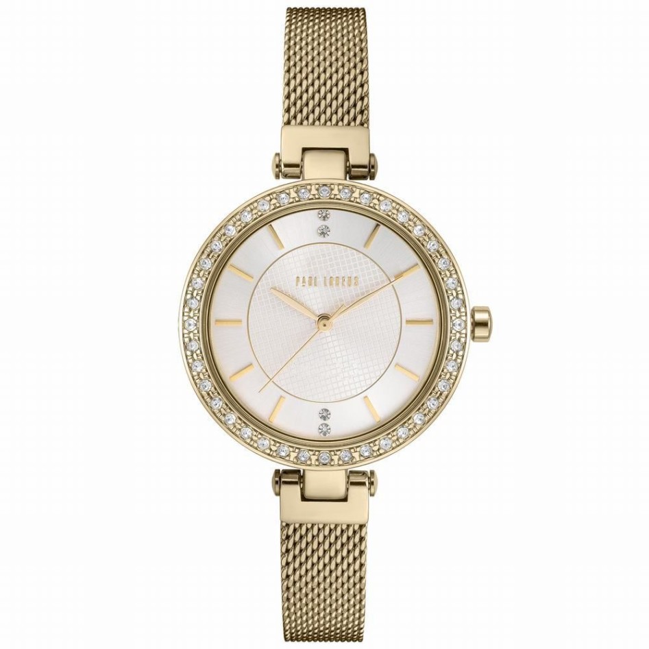 Zegarek Damski Paul Lorens PL10995B-3D1 na bransolecie mesh w kolorze Złoty/Złoty o szerokości 10/10mm