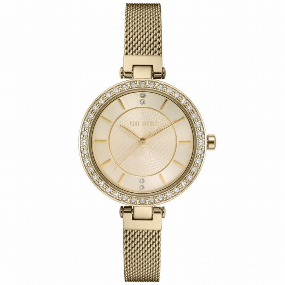 Zegarek Damski Paul Lorens PL10995B-4D1 na bransolecie mesh w kolorze Złoty/Złoty o szerokości 10/10mm